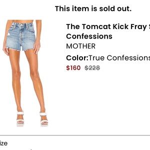 Mother denim Tomcat Jean shorts